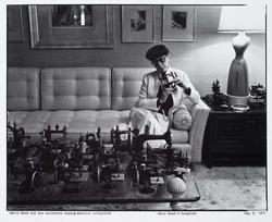 Edith Head and her miniature sewing machine collection - Miss Head's Bungalow  May 5, 1977.