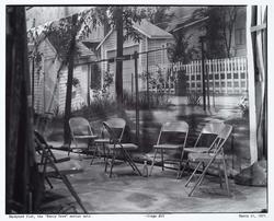 Backyard flat, the "Nancy Drew" series sets.   - Stage #29  March 21, 1977.
