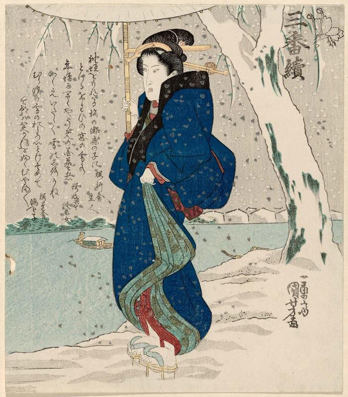 Snow: Actor Onoe Kikugorô III, from a Set of Three (Sanban tsuzuki) representing Snow, Moon, and Flowers