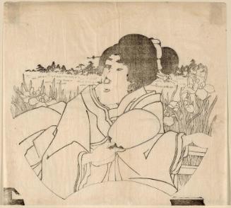 Woman in Iris Garden