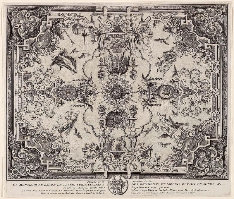 The Ceiling of the Bedroom of Baron de Tessin in Stockholm