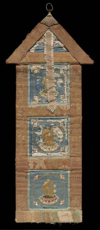 Ritual banner (ban) with decoration of Sanskrit characters