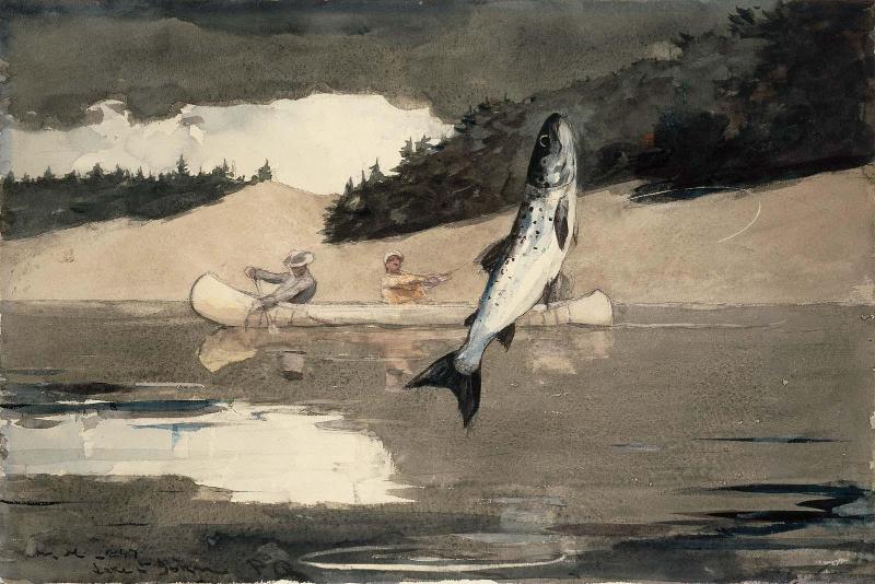 Ouananiche Fishing, Lake St. John, Province of Quebec