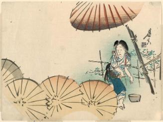 Woman Waterproofing Umbrellas