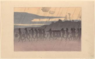 Wedding Procession of Foxes (Kitsune no yomeiri), from the portfolio Mokugo's PIcture Collection (Mokugo zuan shû)
