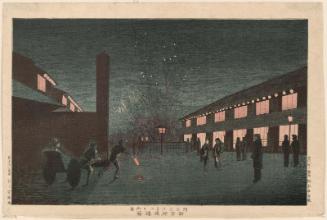 Scene of Cherry Blossoms at Night in the New Yoshiwara (Shin Yoshiwara yozakura kei)