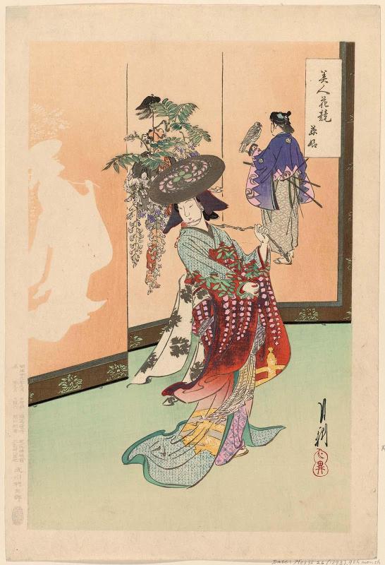 Wisteria Girl (Fuji musume), from the series Beauties Compared to Flowers (Bijin hana kurabe)
