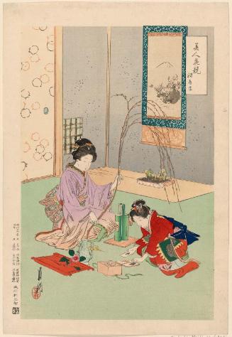 Adonis Plant (Fukujusô), from the series Beauties Compared to Flowers (Bijin hana kurabe)