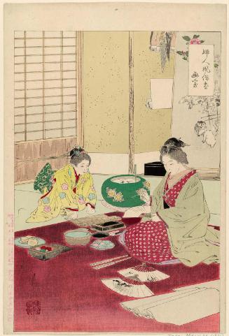 Painting Studio (Gashitsu), from the series An Assortment of Women's Customs (Fujin fûzoku zukushi)
