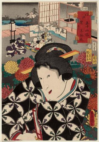 No. 6, Suetsumuhana: Actor Iwai Hanshirô VII, from the series Fifty-four Chapters of Edo Purple (Edo murasaki gojûyo-jô)
