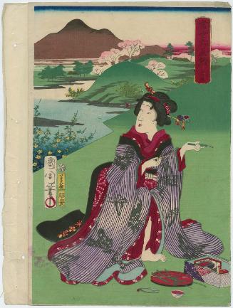 Ide, from the series Six Jewel-like Faces of Modern Times (Tôsei mu tamagao), pun on Six Jewel Rivers (Mu Tamagawa)