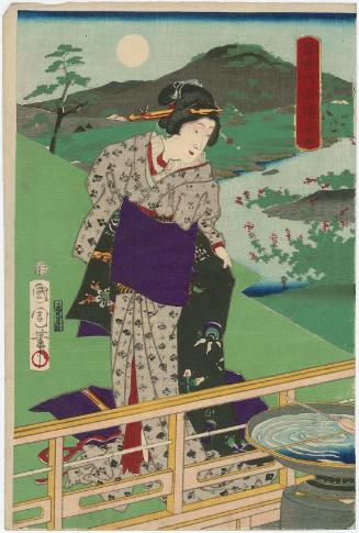 Noji, from the series Six Jewel-like Faces of Modern Times (Tôsei mu tamagao), pun on Six Jewel Rivers (Mu Tamagawa)