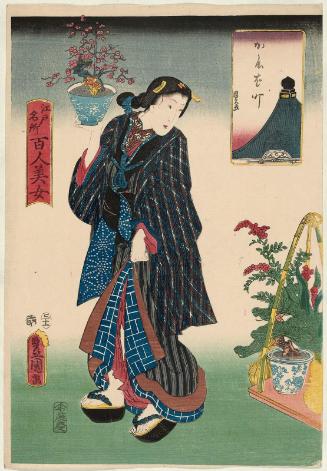 Kayaba-chô, from the series One Hundred Beautiful Women at Famous Places in Edo (Edo meisho hyakunin bijo)