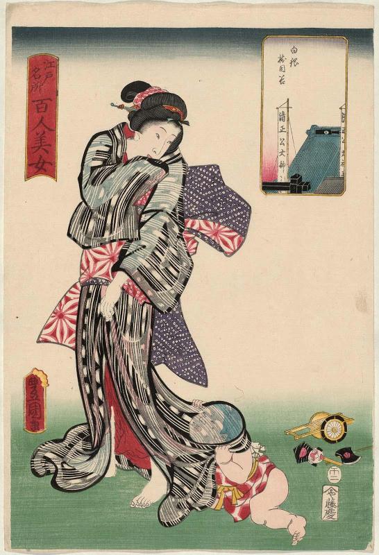 Jumokudani in Shirogane, from the series One Hundred Beautiful Women at Famous Places in Edo (Edo meisho hyakunin bijo)