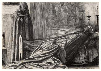 "The Dying Message," Illustration to Cornhill Magazine, 1862, vol. 6, p. 433
