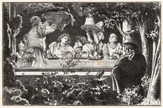 "A Supper in the Rucellai Gardens," Illustration to Cornhill Magazine, 1863, vol. 7, p.153
