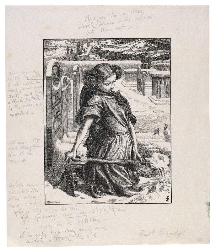 Illustration to "The Little Mourner" by Henry Alford from "English Sacred Poems" London; George Routledge and Sons, 1862, p. 348