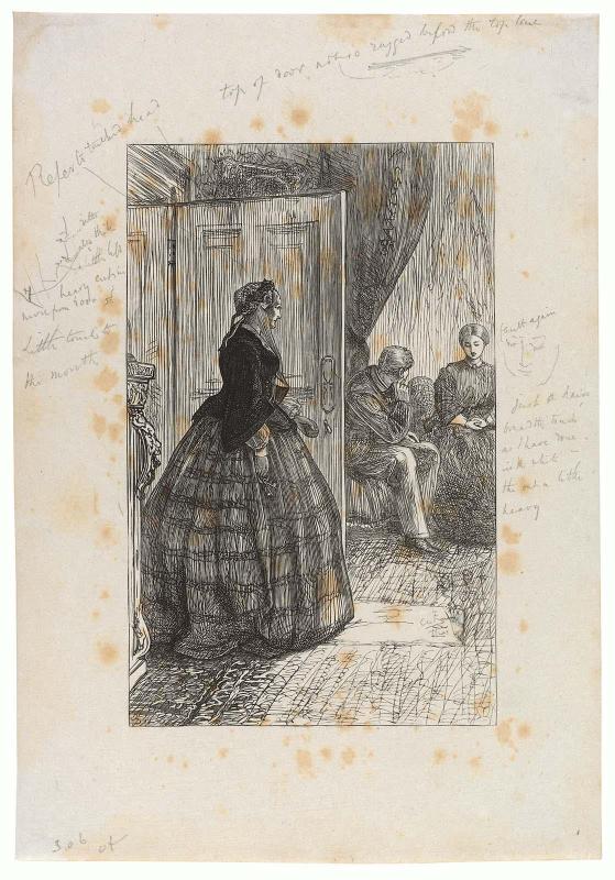 "Lady Stavely Interrupting Her Son and Sophia Furnival" Illustration to Anthony Trollope's "Orley Farm"