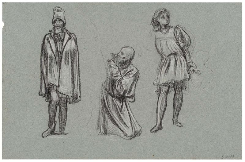 Three Figures: Man in Tall Hat, Old Man, Youth