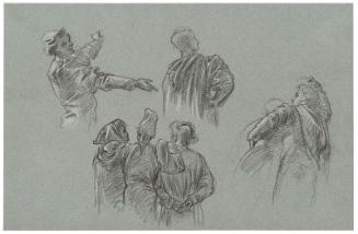 Six Half-length Figures Seen from Rear