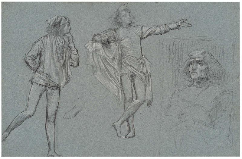 Two Full Length Figure Studies and One Portrait Studies