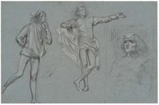 Two Full Length Figure Studies and One Portrait Studies