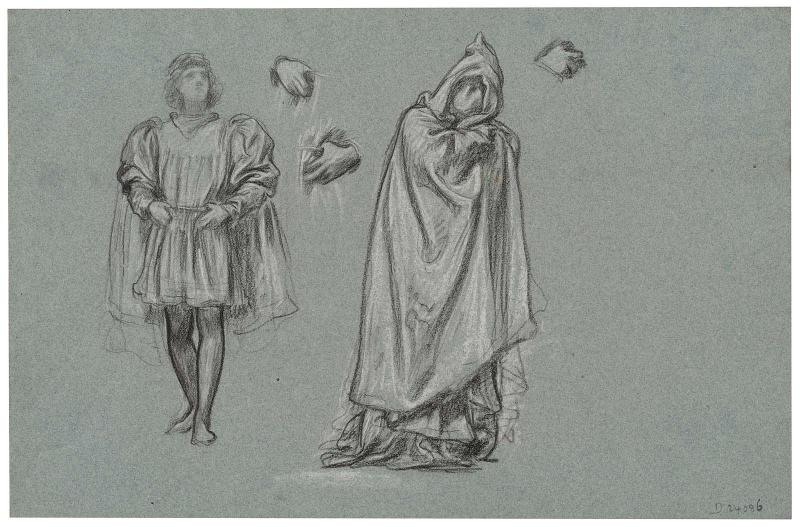 Standing Youth, Cloaked Figure, Studies of Hands