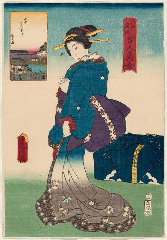 Shamisen Canal (Shamisen-bori), from the series One Hundred Beautiful Women at Famous Places in Edo (Edo meisho hyakunin bijo)