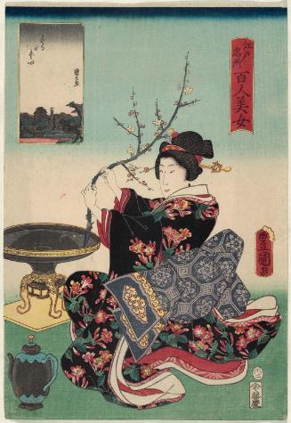 Surugadai, from the series One Hundred Beautiful Women at Famous Places in Edo (Edo meisho hyakunin bijo)