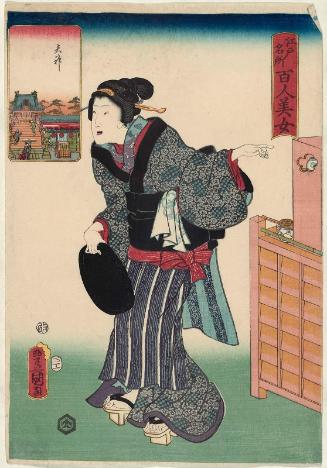 Tenjin Shrine, from the series One Hundred Beautiful Women at Famous Places in Edo (Edo meisho hyakunin bijo)