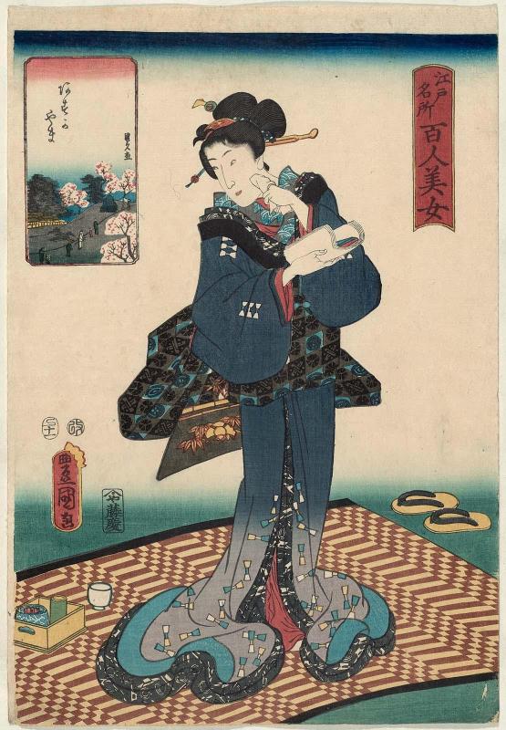 Asuka Hill (Asukayama), from the series One Hundred Beautiful Women at Famous Places in Edo (Edo meisho hyakunin bijo)