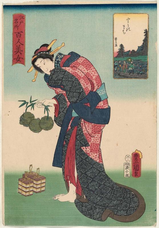 Tori no machi, from the series One Hundred Beautiful Women at Famous Places in Edo (Edo meisho hyakunin bijo)