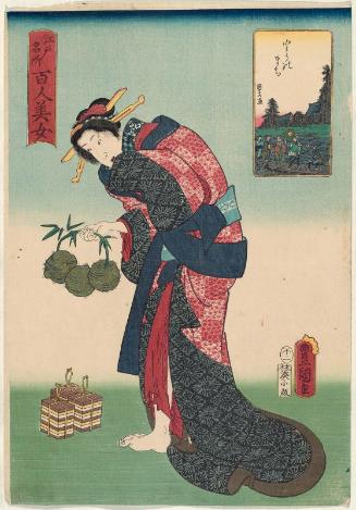 Tori no machi, from the series One Hundred Beautiful Women at Famous Places in Edo (Edo meisho hyakunin bijo)
