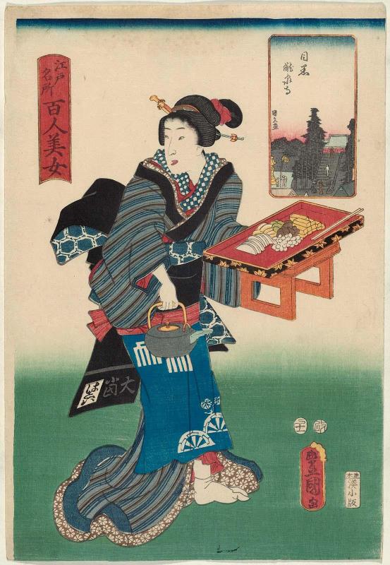 Ryûsen-ji Temple at Meguro (Meguro Ryûsen-ji), from the series One Hundred Beautiful Women at Famous Places in Edo (Edo meisho hyakunin bijo)
