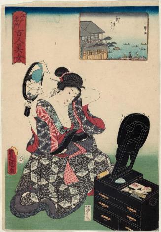 Yanagi-bashi, from the series One Hundred Beautiful Women at Famous Places in Edo (Edo meisho hyakunin bijo)