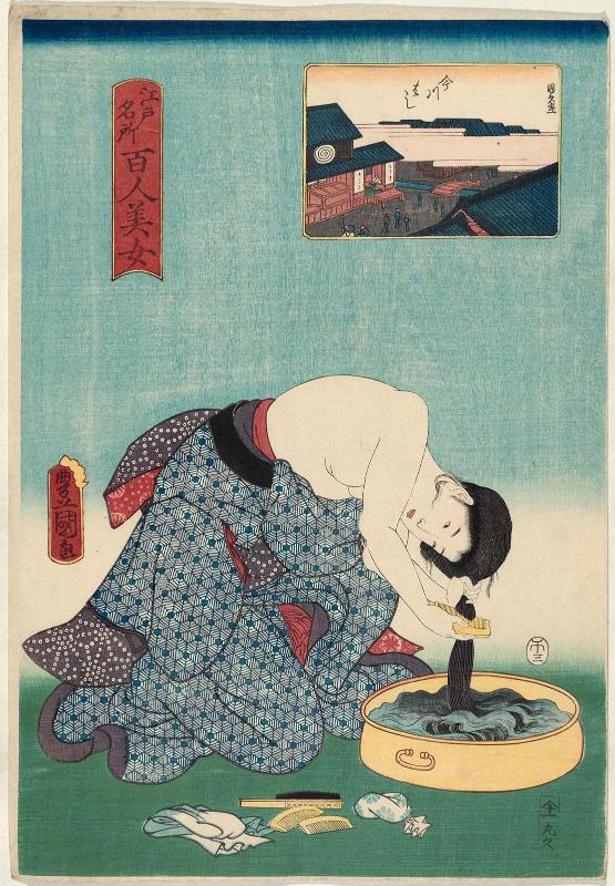 Imagawa-bashi, from the series One Hundred Beautiful Women at Famous Places in Edo (Edo meisho hyakunin bijo)