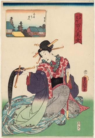 In Front of Daion-ji Temple (Daion-ji mae), from the series One Hundred Beautiful Women at Famous Places in Edo (Edo meisho hyakunin bijo)