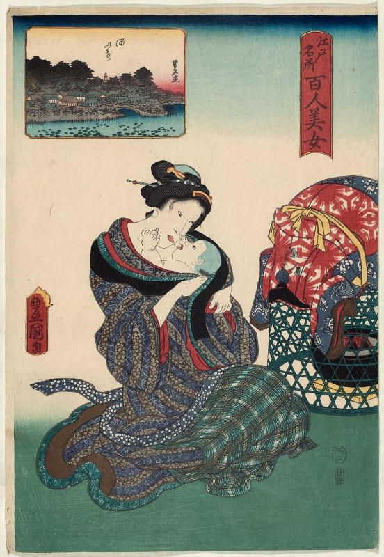 Tameike, from the series One Hundred Beautiful Women at Famous Places in Edo (Edo meisho hyakunin bijo)