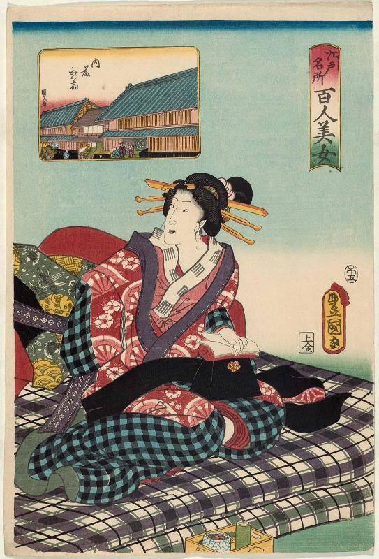 Naitô Shinjuku, from the series One Hundred Beautiful Women at Famous Places in Edo (Edo meisho hyakunin bijo)