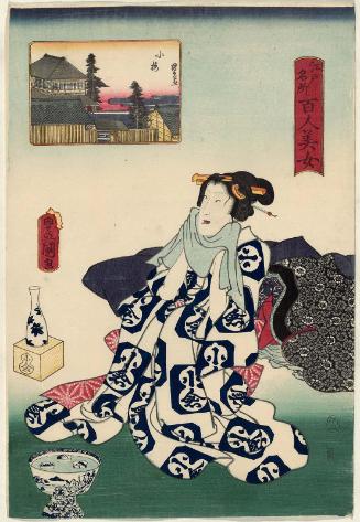 Koume, from the series One Hundred Beautiful Women at Famous Places in Edo (Edo meisho hyakunin bijo)