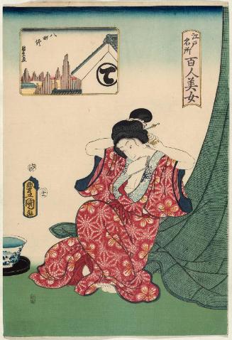 Hatchôbori, from the series One Hundred Beautiful Women at Famous Places in Edo (Edo meisho hyakunin bijo)