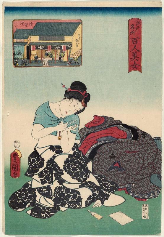 Asakusa Suwa-chô, from the series One Hundred Beautiful Women at Famous Places in Edo (Edo meisho hyakunin bijo)