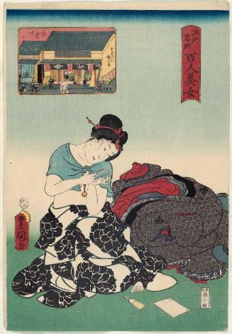 Asakusa Suwa-chô, from the series One Hundred Beautiful Women at Famous Places in Edo (Edo meisho hyakunin bijo)