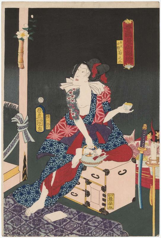 Actor Iwai Kumesaburô III as Benten Kozô Kikunosuke, from the series Toyokuni's Caricature Pictures (Toyokuni manga zue)