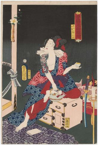 Actor Iwai Kumesaburô III as Benten Kozô Kikunosuke, from the series Toyokuni's Caricature Pictures (Toyokuni manga zue)
