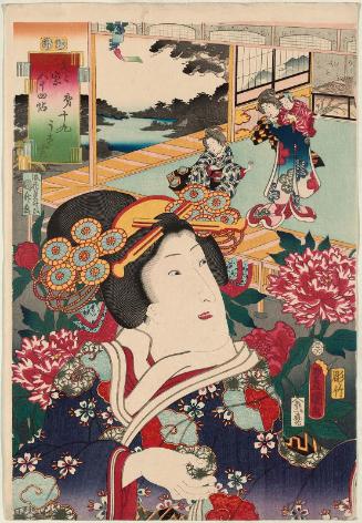 No. 19, Usugumo: Actor Iwai Kumesaburô III, from the series Fifty-four Chapters of Edo Purple (Edo murasaki gojûyo-jô)