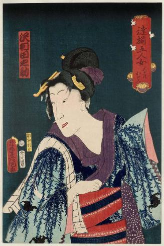 Actor Sawamura Tanosuke III as Mikazuki Osen, from the series A Collection of Five Dashing Women (Date soroi gonin onna)