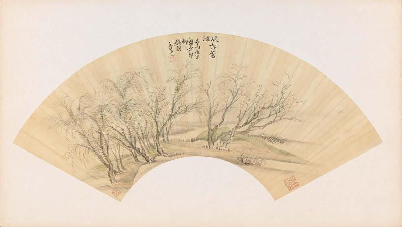 Willows along riverbank