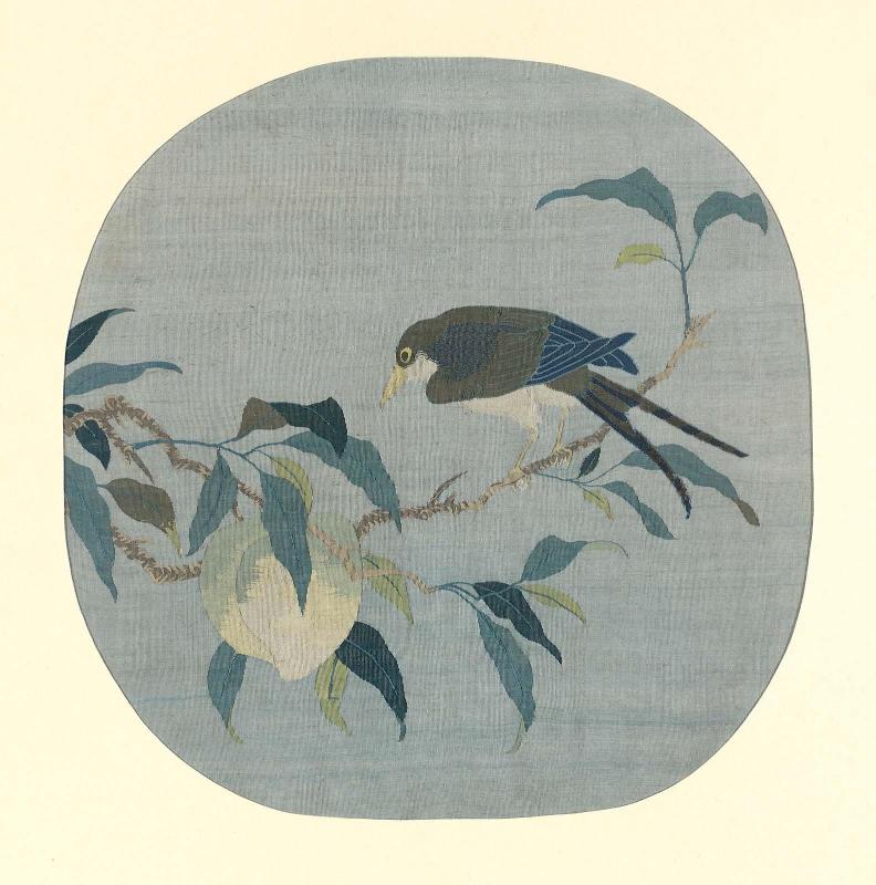 Bird on the branch of a peach tree