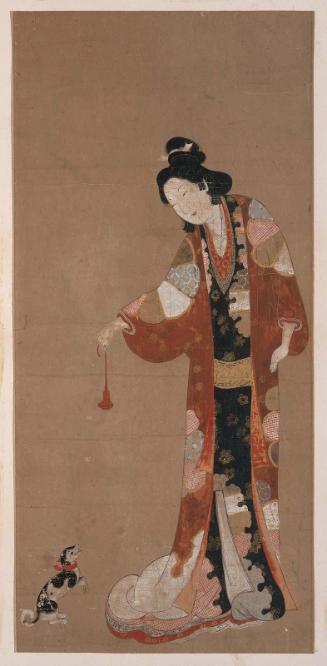 Courtesan Playing with a Dog